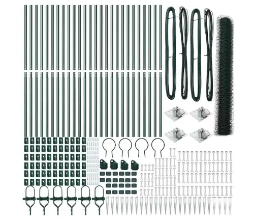 Aed Koos Postidega Roheline 1.2 X 50 M Pvc Kaetud Teras