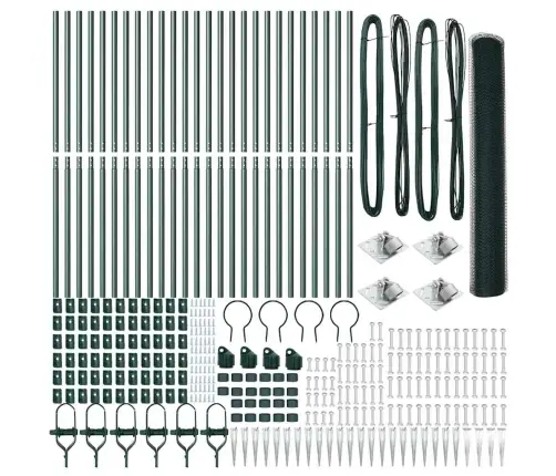 Aed Koos Postidega Roheline 1.4 X 50 M Pvc Kaetud Teras
