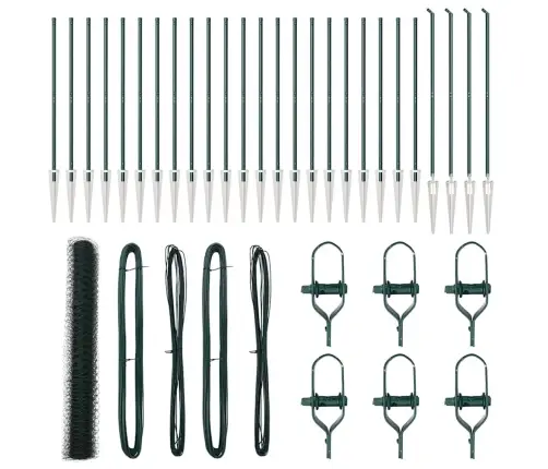 Sešstūra Žogs Zaļš 1.4X50 M Tērauds Vidaxl