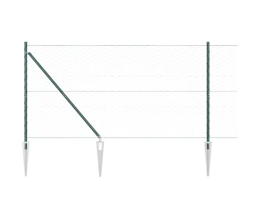 Sešstūru Žogs Zaļš 1.4X50 M Tērauda Vidaxl