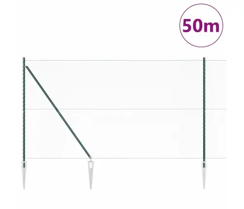 Sešstūra Žogs Zaļš 1,5X50 M Tērauds Vidaxl