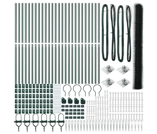 Aed Koos Postidega Roheline 1.5 X 50 M Pvc Kaetud Teras