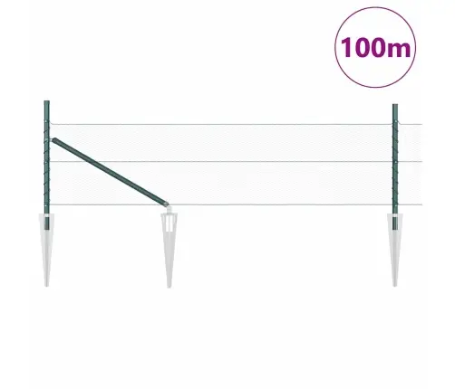 Aed Koos Postidega Roheline 0.4 X 100 M Pvc Kaetud Teras