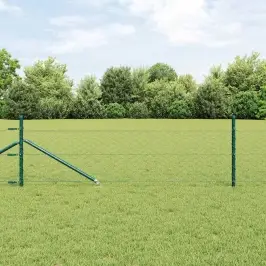 Žogs Ar Stabiem. Zaļa 0.4 X 100 M Pvc Pārklāts Tērauds Vidaxl