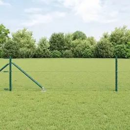 Žogs Ar Stabiem. Zaļa 0.6 X 100 M Pvc Pārklāts Tērauds Vidaxl