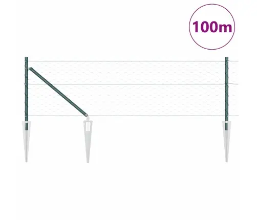 Heksagonālais Žogs Zaļš 0.8X100 M Tērauds Vidaxl