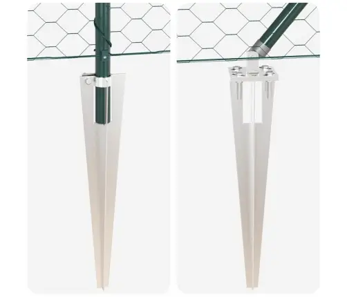 Tvora Su Stulpais Žalia 1 X 100 M Pvc Dengtas Plienas