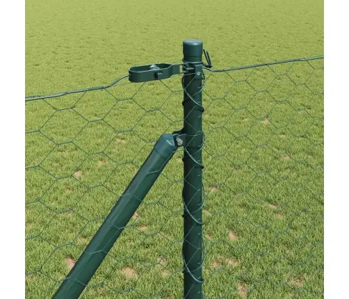 Tvora Su Stulpais Žalia 1 X 100 M Pvc Dengtas Plienas