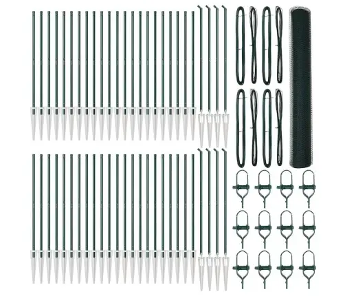 Tvora Su Stulpais Žalia 1.2 X 100 M Pvc Dengtas Plienas