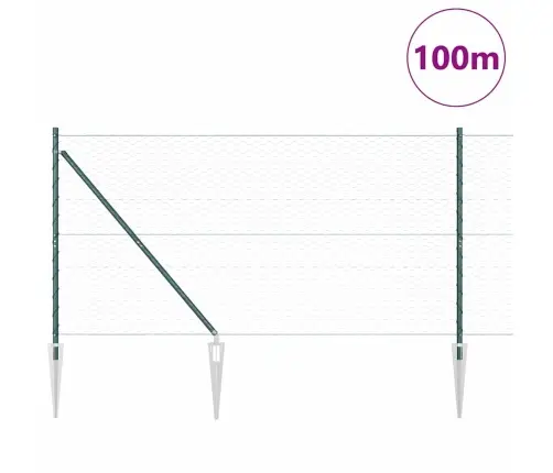Aiapost Roheline 100 X 1,2 M (36 Mm Võrk) Terased Ja Pvc