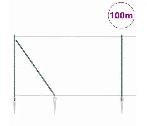 Sešstūra Žogs Zaļā Krāsā 1.5X100 M Tērauds Vidaxl