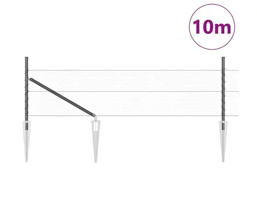 Sešstūra Žogs Pelēks 0.4X10 M Tērauds Vidaxl
