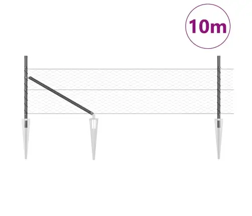 Hexagona Žogs Pelēks 0.4X10 M Tērauds Vidaxl