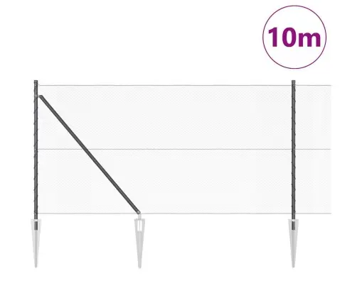 Sešstūra Žogs Pelēks 1X10 M Tērauds Vidaxl