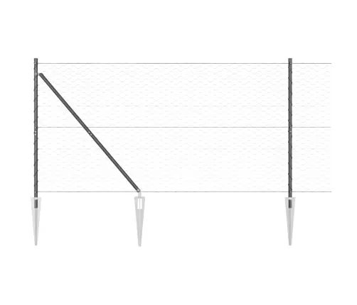 Heptagonālais Žogs Pelēks 1.2X10 M Tērauds Vidaxl