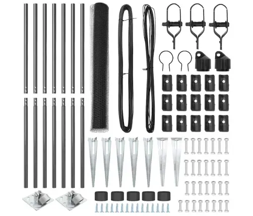 Heksagonālais Žogs Pelēks 1.4X10 M Tērauds Vidaxl