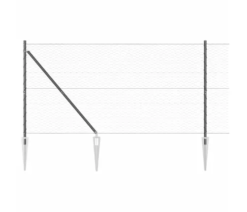 Sešstūra Žogs Pelēks 1.4X10 M Tērauds Vidaxl