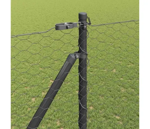 Sešstūra Žogs Pelēks 1.5X10 M Tērauds Vidaxl