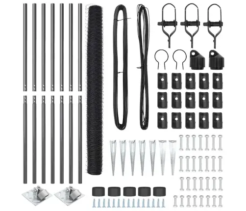 Sešstūra Žogs Pelēks 1.5X10 M Tērauds Vidaxl