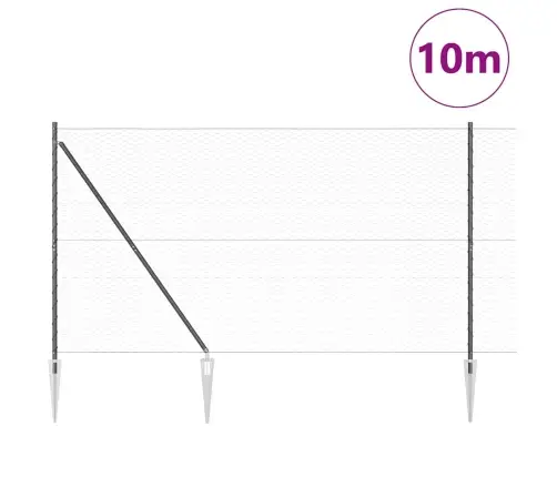 Sešstūra Žogs Pelēks 1.5X10 M Tērauds Vidaxl