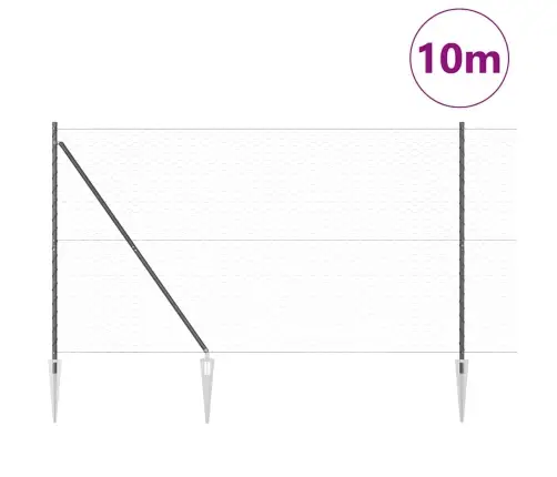 Sešstūra Žogs Pelēks 1.5X10 M Tērauds Vidaxl