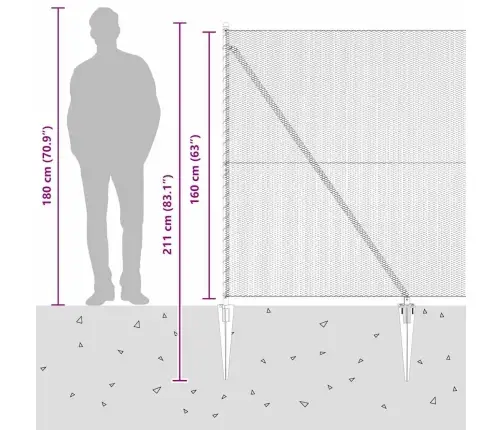 Aed Koos Postidega Hall 1.6 X 10 M Pvc Kaetud Teras