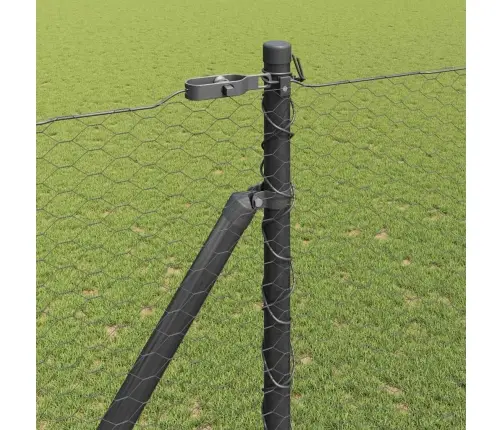 Sešstūra Žogs Pelēks 1.6X10 M Tērauds Vidaxl