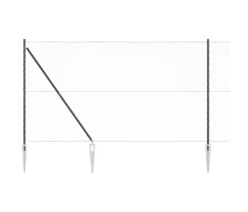 Sešstūra Žogs Pelēks 1.6X10 M Tērauds Vidaxl