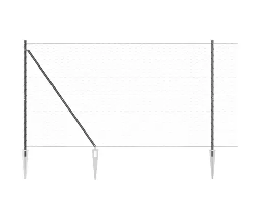 Tvora Su Stulpais Pilka 1.6 X 10 M Pvc Dengtas Plienas