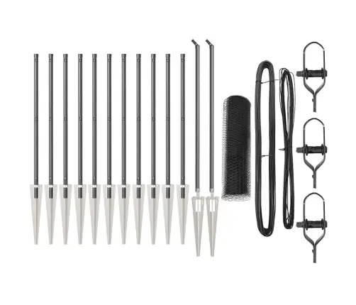 Žogs Ar Stabiem Pelēka 0.4 X 25 M Pvc Pārklāts Tērauds Vidaxl Žogs Ar Stabiem Pelēka 0.4 X 25 M Pvc Pārklāts Tērauds Vidaxl
