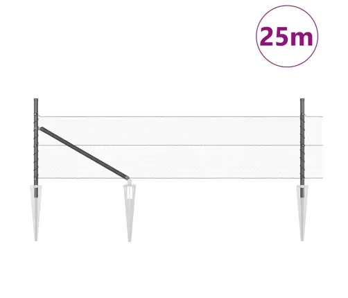 Žogs Ar Stabiem Pelēka 0.4 X 25 M Pvc Pārklāts Tērauds Vidaxl Žogs Ar Stabiem Pelēka 0.4 X 25 M Pvc Pārklāts Tērauds Vidaxl