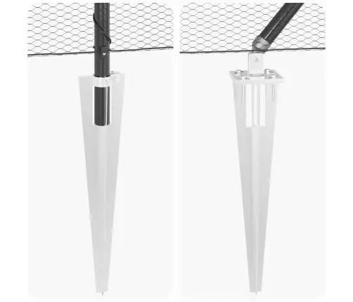 Tvora Su Stulpais Pilka 0.6 X 25 M Pvc Dengtas Plienas