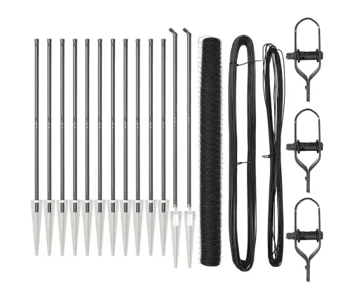 Tvora Su Stulpais Pilka 1.5 X 25 M Pvc Dengtas Plienas