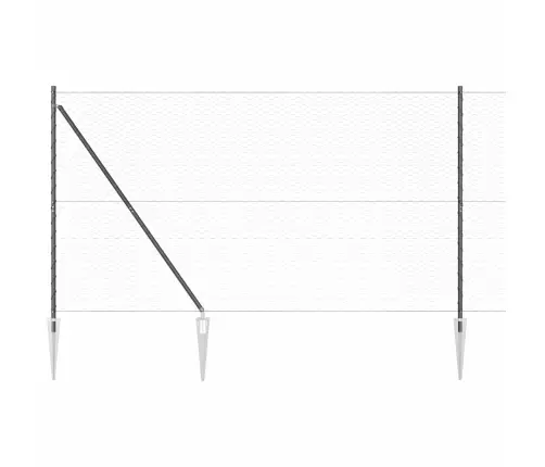 Tvora Su Stulpais Pilka 1.5 X 25 M Pvc Dengtas Plienas