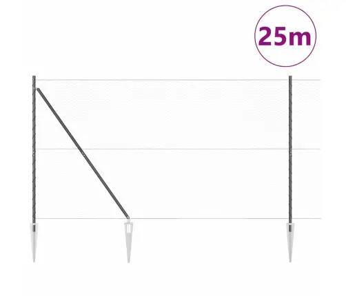 Sešstūra Žogs Pelēks 1.6X25 M Tērauds Vidaxl Sešstūra Žogs Pelēks 1.6X25 M Tērauds Vidaxl