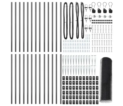 Sešstūra Žogs Pelēks 0.4X50 M Tērauds Vidaxl Sešstūra Žogs Pelēks 0.4X50 M Tērauds Vidaxl