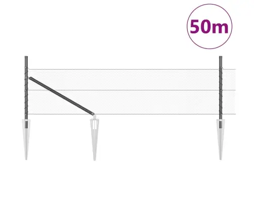 Sešstūra Žogs Pelēks 0.4X50 M Tērauds Vidaxl Sešstūra Žogs Pelēks 0.4X50 M Tērauds Vidaxl