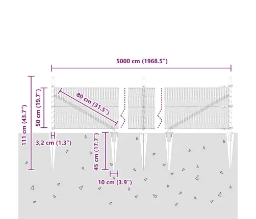 Tvora Su Stulpais Pilka 0.5 X 50 M Pvc Dengtas Plienas Tvora Su Stulpais Pilka 0.5 X 50 M Pvc Dengtas Plienas
