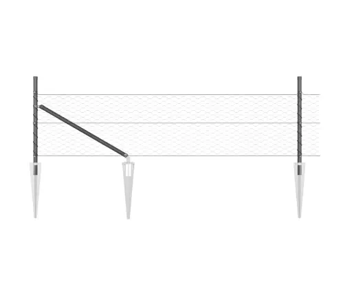 Tvora Su Stulpais Pilka 0.5 X 50 M Pvc Dengtas Plienas