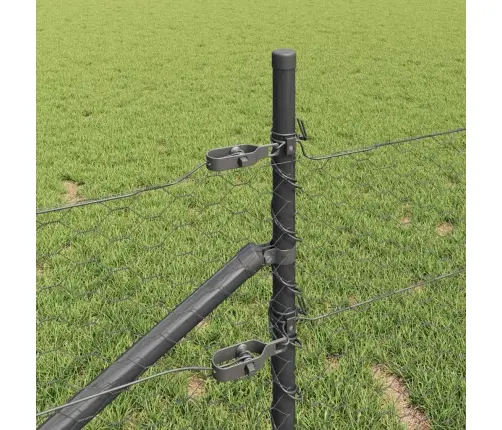 Sešstūra Žogs Pelēks 0.8X50 M Tērauds Vidaxl