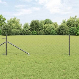 Žogs Ar Stabiem. Pelēka 0.8 X 50 M Pvc Pārklāts Tērauds Vidaxl