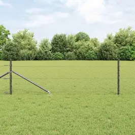 Žogs Ar Stabiem. Pelēka 0.8 X 50 M Pvc Pārklāts Tērauds Vidaxl