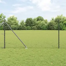 Žogs Ar Stabiem. Pelēka 1 X 50 M Pvc Pārklāts Tērauds Vidaxl