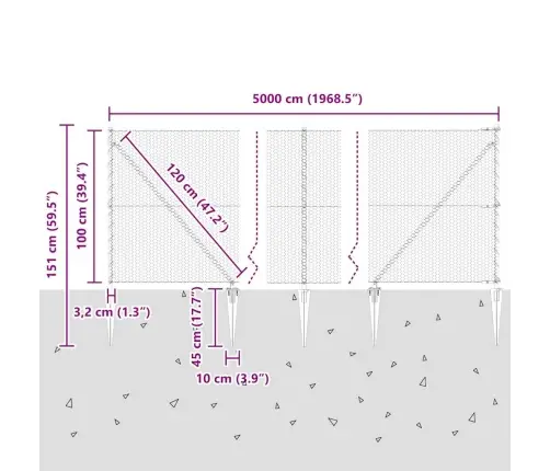 Sešu Stūru Žogs Pelēks 1X50 M Tērauds Vidaxl Sešu Stūru Žogs Pelēks 1X50 M Tērauds Vidaxl