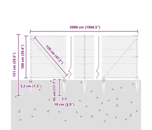 Heksagona Žogs Pelēks 1X50 M Tērauds Vidaxl Heksagona Žogs Pelēks 1X50 M Tērauds Vidaxl