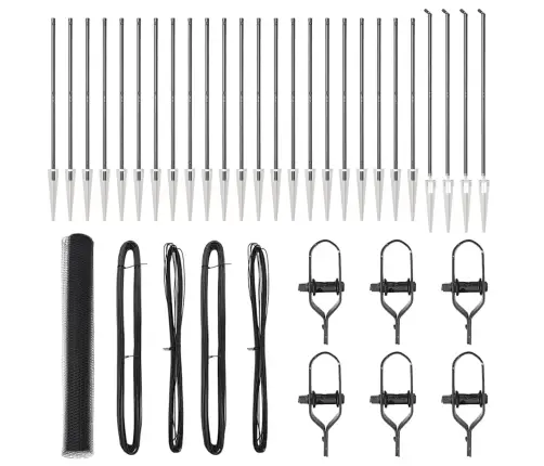 Sešstūra Žogs Pelēks 1.2X50 M Tērauds Vidaxl