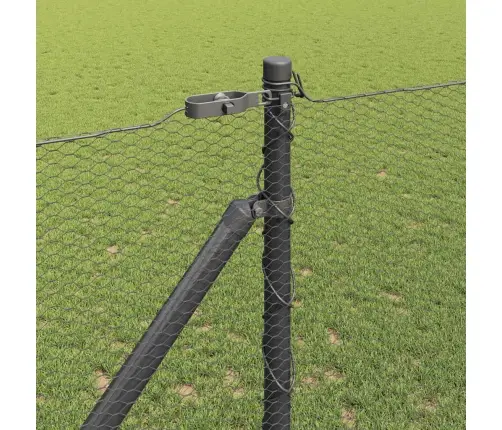 Sešstūra Žogs Pelēks 1.4X50 M Tērauds Vidaxl