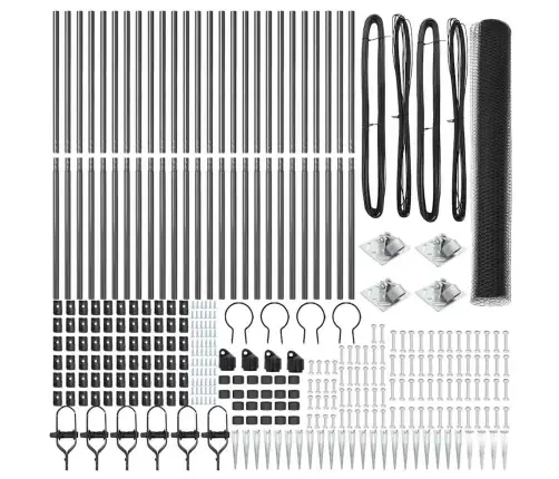 Sešstūra Žogs Pelēks 1.4X50 M Tērauds Vidaxl