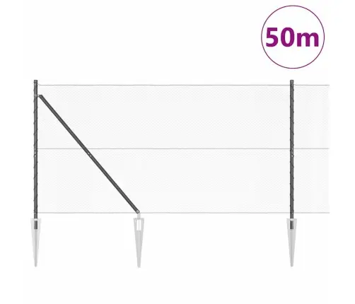 Sešstūra Žogs Pelēks 1.4X50 M Tērauds Vidaxl