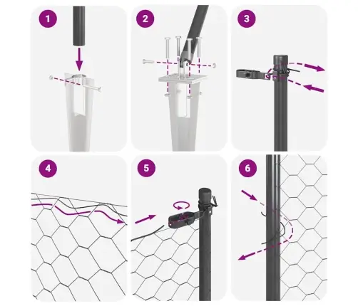 Aed Koos Postidega Hall 1.4 X 50 M Pvc Kaetud Teras